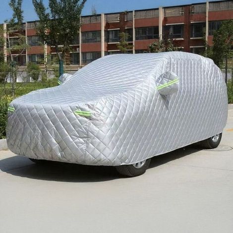 1 housse de voiture, protection intégrale en coton épais avec bandes réfléchissantes, pour SUV, résistante soleil/neige