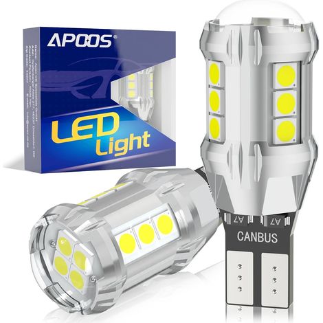 W16W T15 LED Bulbs CANBUS Error Free 912 921 906 955 16SMD 12V-24V for Car Reverse Parking Reverse Backup Light 6500K White (1/5)