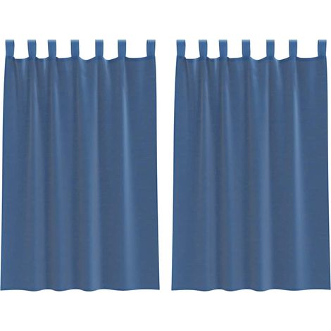 Maison Exclusive - Voile Vorhänge mit Schlaufen 2 Stk. Königsblau