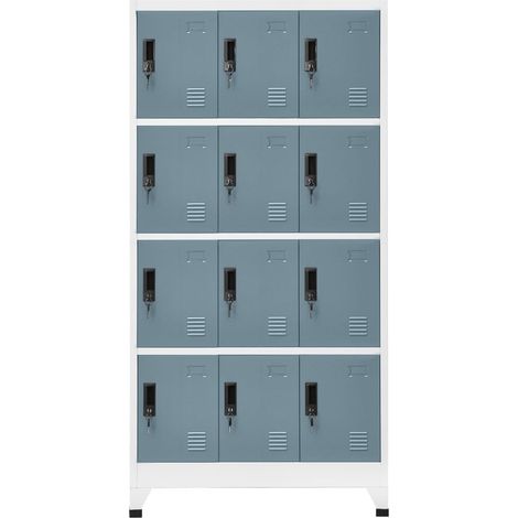 Maison Exclusive - Armadietto con Chiave Grigio Chiaro e Scuro 90x45x180cm Acciaio