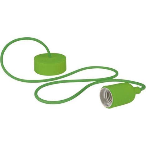 – Suspension en cordage vert – Douille E27 – Câble textile réglable 1,4 m – Pour ampoules à filament LED – Installation facile - LAMPH01GR (1/5)