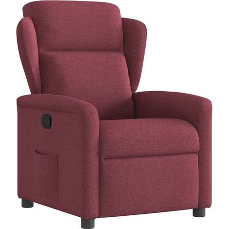 Fauteuil inclinable en tissu rouge bordeaux (1/5)