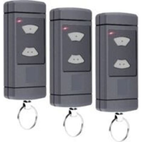 Lot de 3 émetteurs portatifs compatibles avec - 40,685 MHz - Pour porte de garage HSM2-40, HSM4-40, HSE2-40, HSE4-40, HS2-40, HS4-40, 2 canaux (1/5)