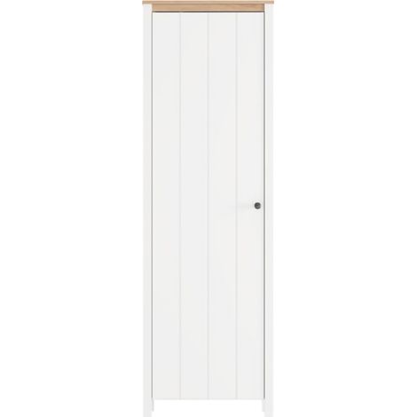 Garderobenschrank Wanaka, 4 Regalböden, Kleiderhaken, Eine Tür, 60x40x191h cm Weiß