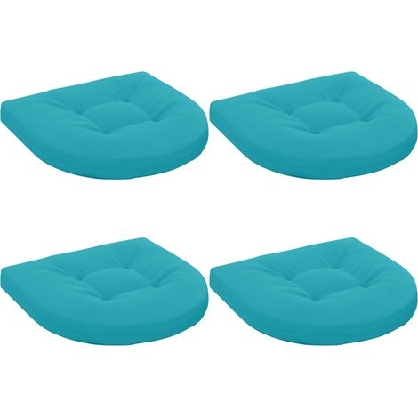 4-teilige Sitzkissen 4 stk. 100 % Polyester Türkis vidaXL (1/5)