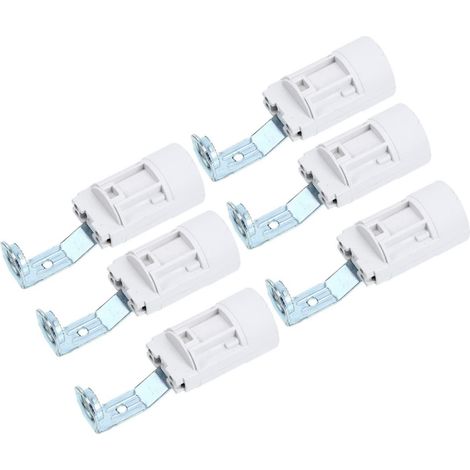 Kit de Douilles E14 pour Candélabre, Lot de 6, Montage Facile Plastique, Alliage de Zinc et Cuivre, Blanc, pour Garage et Lampe de Bar (1/5)