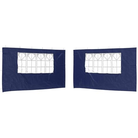 Panel lateral de tienda para fiestas 2 pcs 400 x 195 cm Azul vidaXL