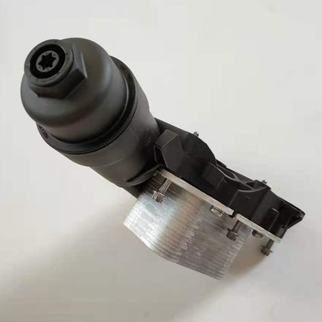 1 schwarzes + silbernes Kunststoff- + Metall-Ölfiltergehäuse Ölkühler 11428585235 (1/4)