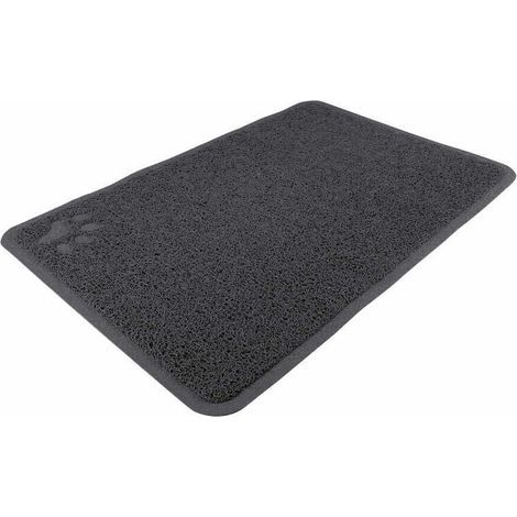 Tapis pour bac à litière, PVC, 40 × 60 cm, anthracite - enlève la litière des pattes (1/2)