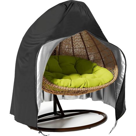 Housse de protection d'extérieur Salons jardin Patio Suspendus Oeuf Chaise CouVert 231 200cm Noir (1/5)