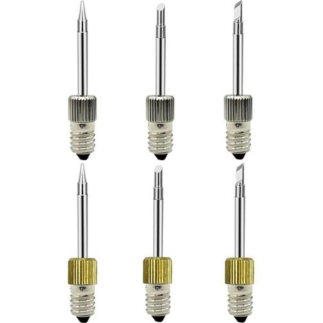 6 Embouts de Fer à Souder Électrique E10 Filetés en Acier pour Soudage Portable (1/5)