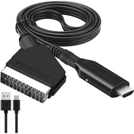 Adaptateur péritel vers HDMI, convertisseur péritel vers HDMI avec câble HDMI pour TV Full HD 720P/1080P, audio vidéo pour lecteur DVD Blu-ray STB VHS Xbox PS3 (1/5)