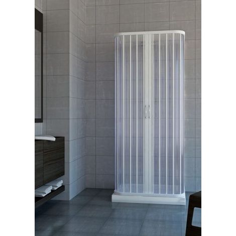 Box doccia con apertura centrale in PVC BRIXO modello MANTA 90 x 90 x 90 cm.