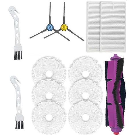 Pour V12 balayeuse brosse principale, brosse latérale filtre nettoyage chiffon remplacement kit accessoires brosse (1/5)