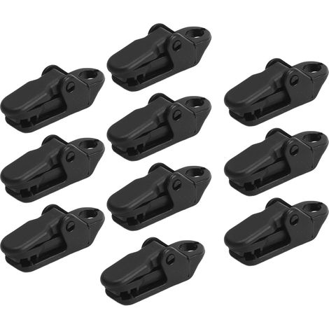 Lot de 10 pinces de fixation pour bâche de tente, type mâchoire de crocodile, en plastique, pour auvent de tente et de camping en extérieur (1/5)