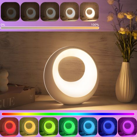LED Touchlampe mit Fernbedienung RGB Multi Modi Stimmungslicht für Schlafzimmer und Nachttisch (1/5)