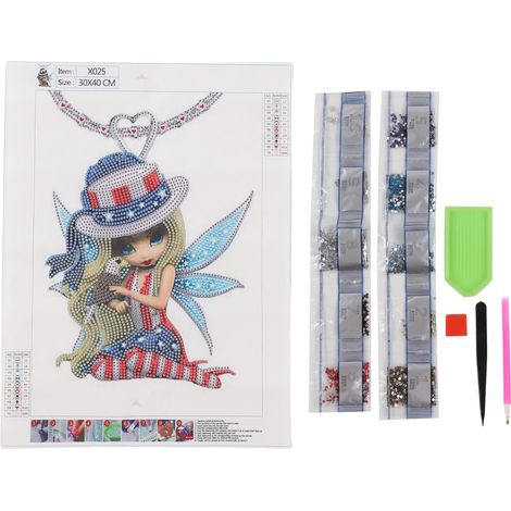 5D Rhinestone Painting Girl Pattern Adhesive Background Shiny Decorative DIY Making Home Decoration for Gift (1/5)
