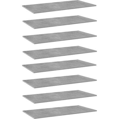 Panneaux de bibliothèque 8 pcs Gris béton 80x30x1,5cm Aggloméré vidaXL