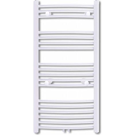 vidaXL Radiador toallero de baño con rieles curvados 600 x 1160 mm (1/2)