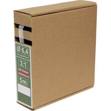 Quadrios 25CA500 Termoretraibile con colla Trasparente 6.4 mm 2.1 mm Restringimento:3:1 5 m