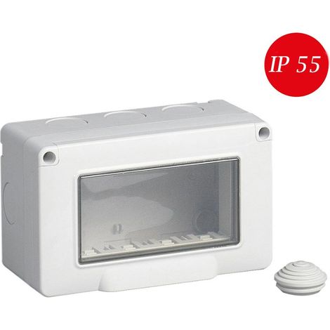 Cassetta con coperchio idrobox per esterno a 4 posti compatibile con matix custodia per interruttori ip55 (1/5)