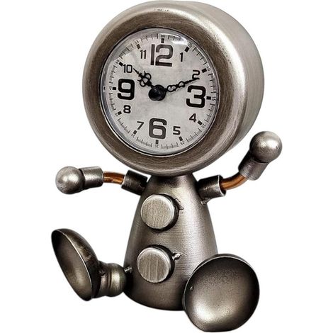 Table Clock - L9 x W13 x H19 cm - Silver
