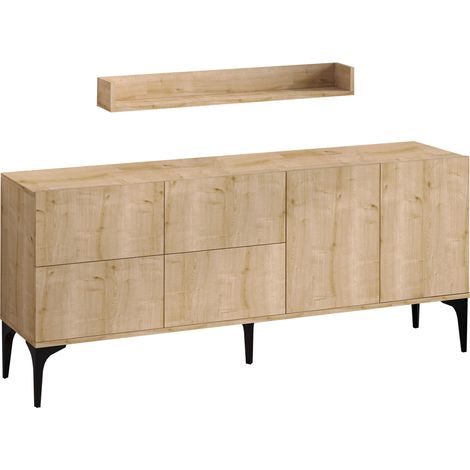 Credenza in legno "Stella" - 180 x 40 x 55 cm - Rovere Zaffiro
