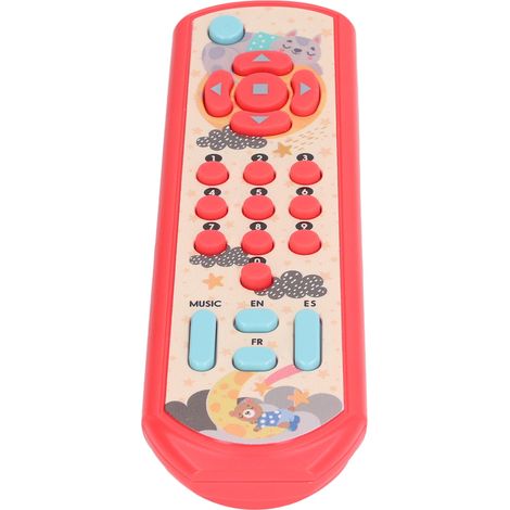 Spielzeugfernbedienung für Fernseher, Simulationsfernbedienung für Babys mit Ton und Licht zur frühkindlichen Bildung, rot. (1/5)
