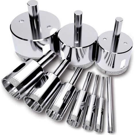 450mm Foret de Diamant, (10 Pcs ensemble de sciecloche), coupeur de trou de tuile, Scie diamantée (Outils de solvant pour le verre, la porcelaine, la céramique, la pierre de granit) (1/5)