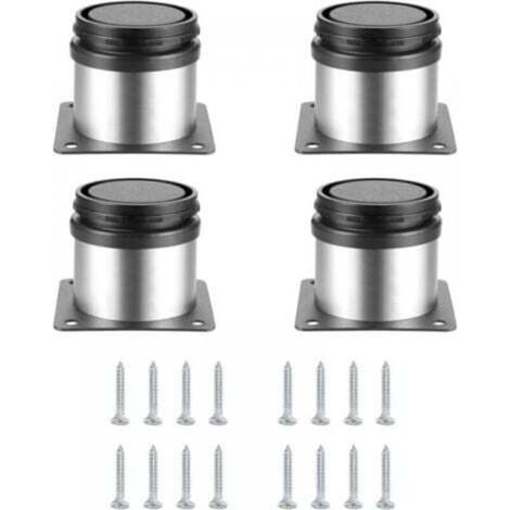 Stück verstellbare Möbelfüße, höhenverstellbare Tischbeine aus Metall, Küchenmöbelfüße, Möbelfüße für Schränke, Regale und Tische, Edelstahl, mit Schrauben (50 x 50 mm, Silber) (1/4)