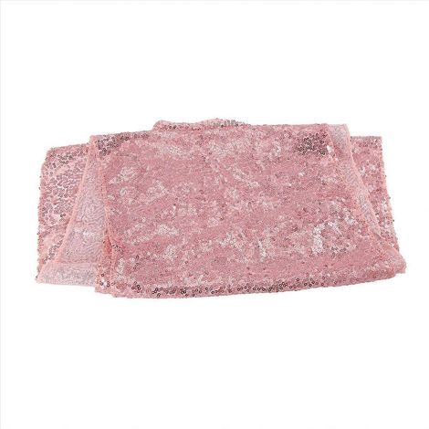 Chemin de table à paillettes or rose scintillantes 30 x 180 cm pour mariage, anniversaire ou fête. (1/5)