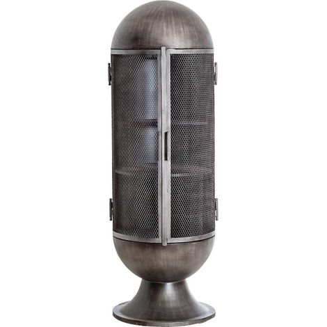 Made In Meubles – Meuble bar en métal arrondi – Dimensions 170x54x54 cm – Style vintage pour décoration intérieure – Entretien facile avec chiffon sec (1/5)