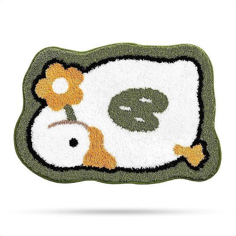 Tapis de bain mignon en forme de cœur, ultra doux et absorbant, lavable en machine, antidérapant, 40 x 60 cm (1/5)