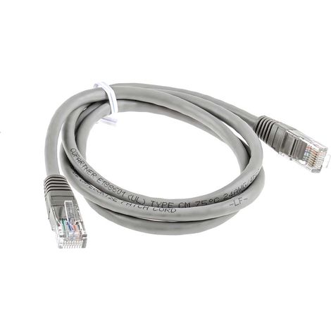 Câble Ethernet cat 5e Avec connecteur Gris / , U/UTP, 1m ( Prix pour 1 ) (1/2)