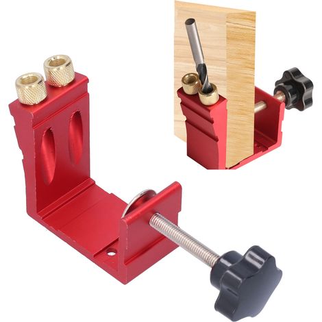 15°-Winkelbohrlehre für die Holzbearbeitung, Dübelbohrset, rotes Holzbearbeitungszubehör (1/5)