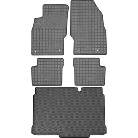 Set di tappetini in gomma per auto e tappetino per bagagliaio per Opel Corsa D Hatchback dal 2006 al 11/2014.