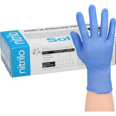 guante desechable nitrilo azul xl 3,5 gms. caja 100 unidades. (1/5)
