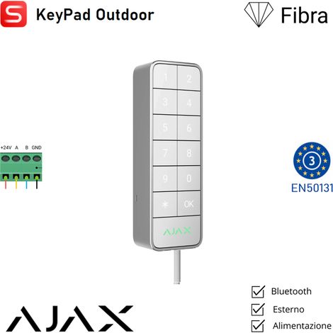 117759 - Superior - Superior KeyPad Outdoor Fibra - Tastiera esterna cablata - colore white - Ajax sicurezza professionale