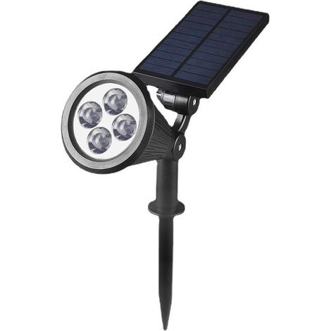 Projecteurs solaires extérieurs, lumière solaire de jardin étanche, pelouse de route de jardin de garage lumière--lumière colorée，noir