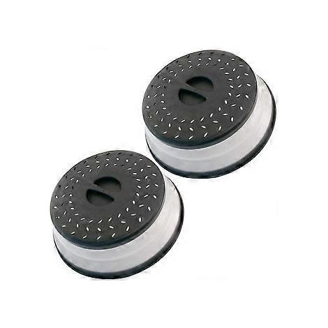 Lot de 2 couvercles anti-éclaboussures pour micro-ondes, couvercle avec poignée, panier passoire, compatible lave-vaisselle (1/5)