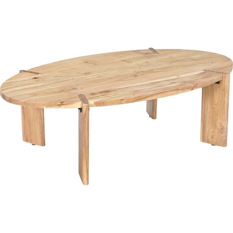 sweeek - Ovaler Couchtisch aus Massivholz 120 cm