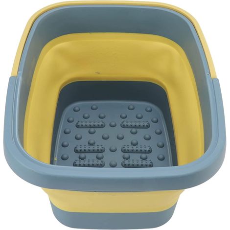 Repose-pieds pliable, seau de bain portable en silicone pour les pieds, bassin de spa pour les pieds (vert) (1/5)