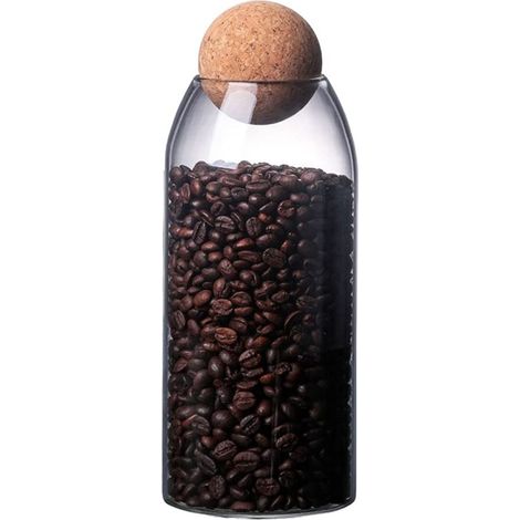 Bocal en verre hermétique pour le café, le sucre et pour organiser la maison dans la cuisine et sur le plan de travail.-AquaForge (1/5)