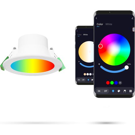 Plafonnier LED RGBCCT Bluetooth Tuya 8W, couleurs chaudes, froides, neutres et multicolores RGB (1/5)