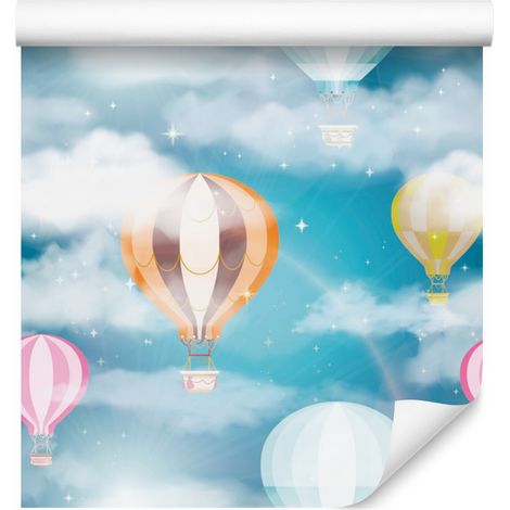 Papier peint Ballons et Nuages pour salon et chambre 50x1000 cm (1/4)