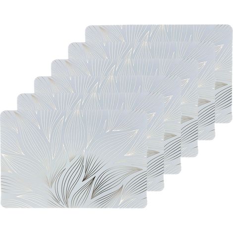Lot de 6 sets de table motif feuillage avec encre métallique ZEYA (1/2)