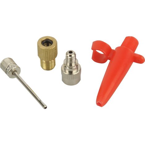 Fischer Luftpumpen-Adapter 4tlg, Set di adattatori per Pompa ad Aria Unisex, Argento, Taglia Unica (1/4)