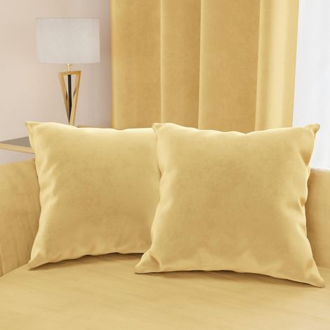 2 Coussins Canapé en Velours avec Remplissage, Housses de Coussin pour Chambre, Coussins Décoratifs en Velours avec Housse à Sac, Doré 2 Pièces - 50x30 cm (1/4)