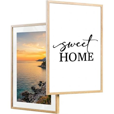 Cadre Photo A3, 2 Unités, 29,7 x 42, en Bois, Laminé Acrylique, pour Diplôme Universitaires, Mural, Décoration de Salon (Bois, 2 unités) (1/5)