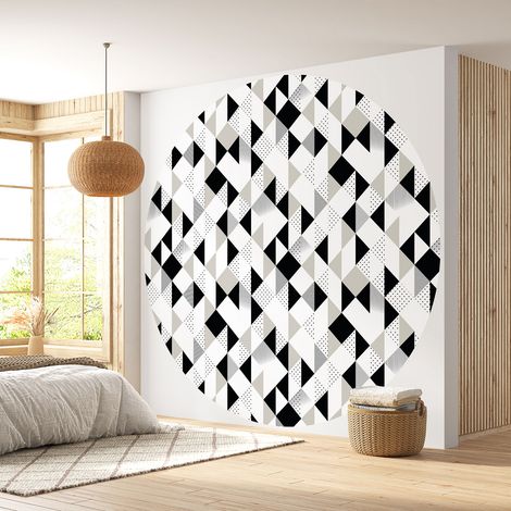Papier peint rond / cercle - Motif géométrique - 051 - Diamètre 50 cm (1/4)